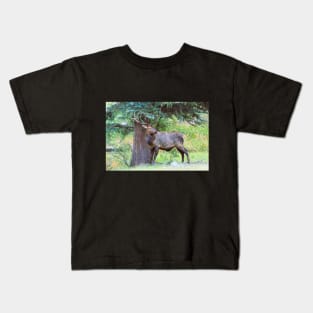 Elk in the Rain Kids T-Shirt